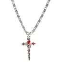 Red Heart Sword Pendant chain 