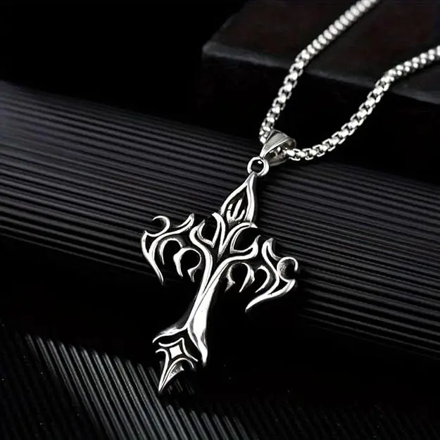 Stylized Flame Cross chain